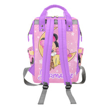 Load image into Gallery viewer, Pink And Purple Personalized Multi-Function Diaper Bag/Backpack