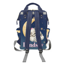 Load image into Gallery viewer, I Love You To The Moon And Back Elephant  Personalized Multi-Function Diaper Bag/Backpack