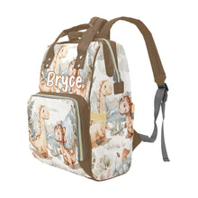 Load image into Gallery viewer, Dinosaur Personalized Multi-Function Diaper Bag/Backpack