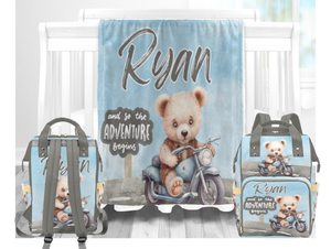 So The Adventure Begins Personalized Multi-Function Diaper Bag/Backpack