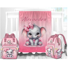 Load image into Gallery viewer, Pink Elephant Minky Blanket