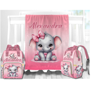 Pink Elephant Minky Blanket