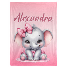 Load image into Gallery viewer, Pink Elephant Minky Blanket