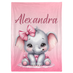 Pink Elephant Minky Blanket