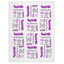 Load image into Gallery viewer, Personalized Purple Elephant Birth Stat Minky Blankets