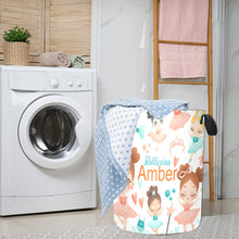 Load image into Gallery viewer, Teal Ballerina Personalized Laundry Hamper