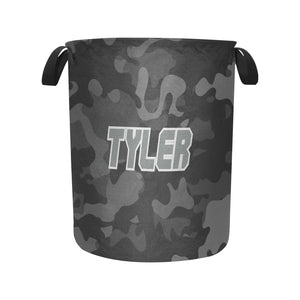 Black Camouflage Personalized Laundry Hamper