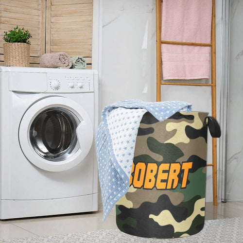 Green Camouflage Personalized Laundry Hamper