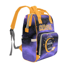 Load image into Gallery viewer, I Love You To The Moon And Back Purple Personalized Multi-Function Diaper Bag