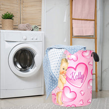 Load image into Gallery viewer, Pretty Pink Princess Hearts Personalized Laundry Hamper
