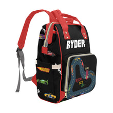 Load image into Gallery viewer, Race Car Personalized Multi-Function Diaper Bag