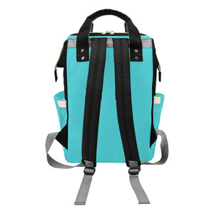 Personalized Teal Elephant Birth Stat Multi-Function Diaper Bag