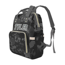 Load image into Gallery viewer, Black Camouflage Personalized Multi-Function Diaper Bag