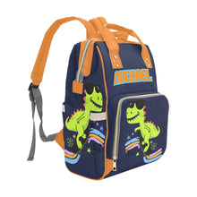 Load image into Gallery viewer, Dinosaur Personalized Multi-Function Diaper Bag