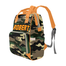 Load image into Gallery viewer, Green Camouflage Personalized  Multi-Function Diaper Bag