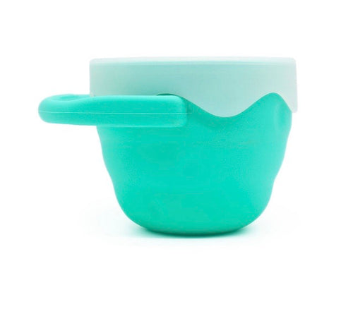 Collapsible Silicone Baby & Toddler Snack Cup With Lid-Turquoise