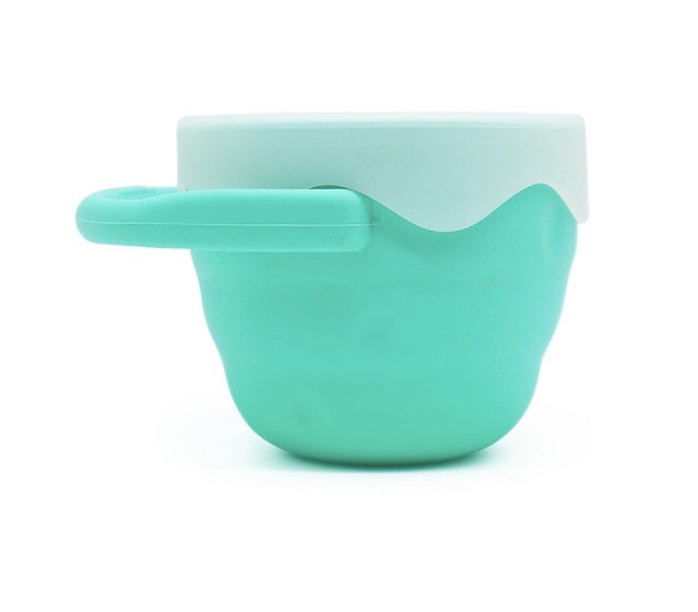 Collapsible Silicone Baby & Toddler Snack Cup With Lid-Turquoise