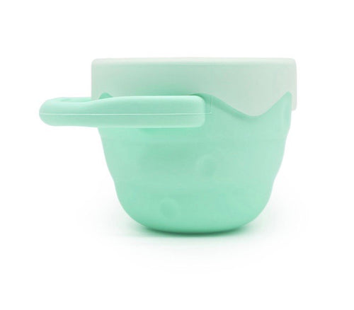 Collapsible Silicone Baby & Toddler Snack Cup With Lid-Mint