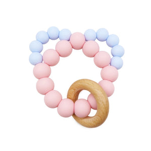 Mouse Silicone Teether with Beechwood Ring