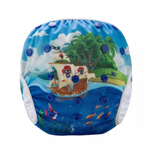Load image into Gallery viewer, For My Precious Baby Pirate Boat Reusable Swim Diaper