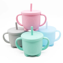 Load image into Gallery viewer, Silicone Baby Training Sippy Cup With Straw-Mint
