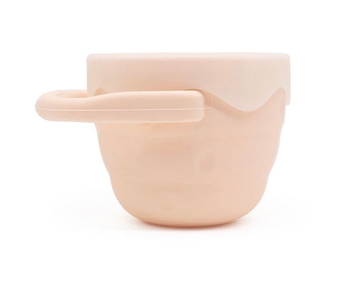 Collapsible Silicone Baby & Toddler Snack Cup With Lid-Peach