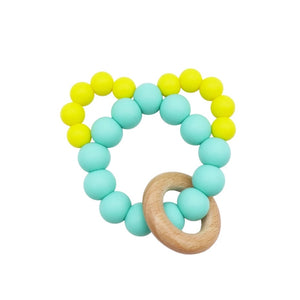 Mouse Silicone Teether with Beechwood Ring