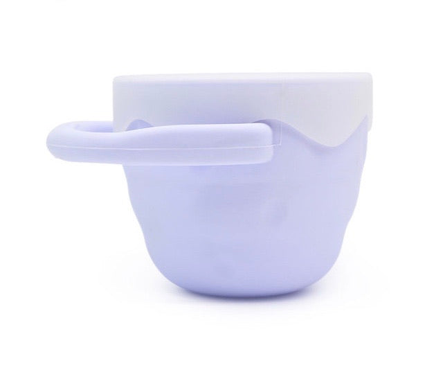Collapsible Silicone Baby & Toddler Snack Cup With Lid-Purple