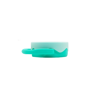 Collapsible Silicone Baby & Toddler Snack Cup With Lid-Turquoise