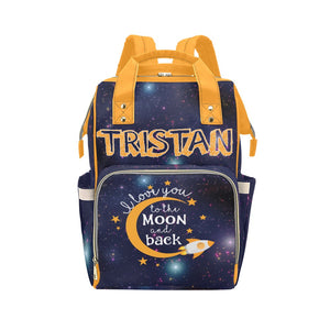I Love You To The Moon And Back  Personalized Multi-Function Diaper Bag