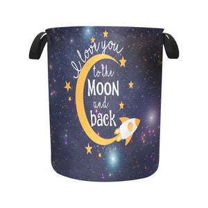 I Love You To The Moon & Back Personalized Laundry Hamper-Bright Color Stars