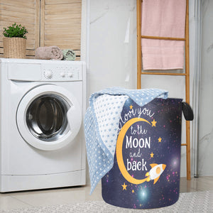 I Love You To The Moon & Back Personalized Laundry Hamper-Bright Color Stars