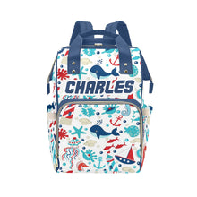 Load image into Gallery viewer, Nautical  Personalized Multi-Function Diaper Bag