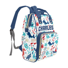 Load image into Gallery viewer, Nautical  Personalized Multi-Function Diaper Bag