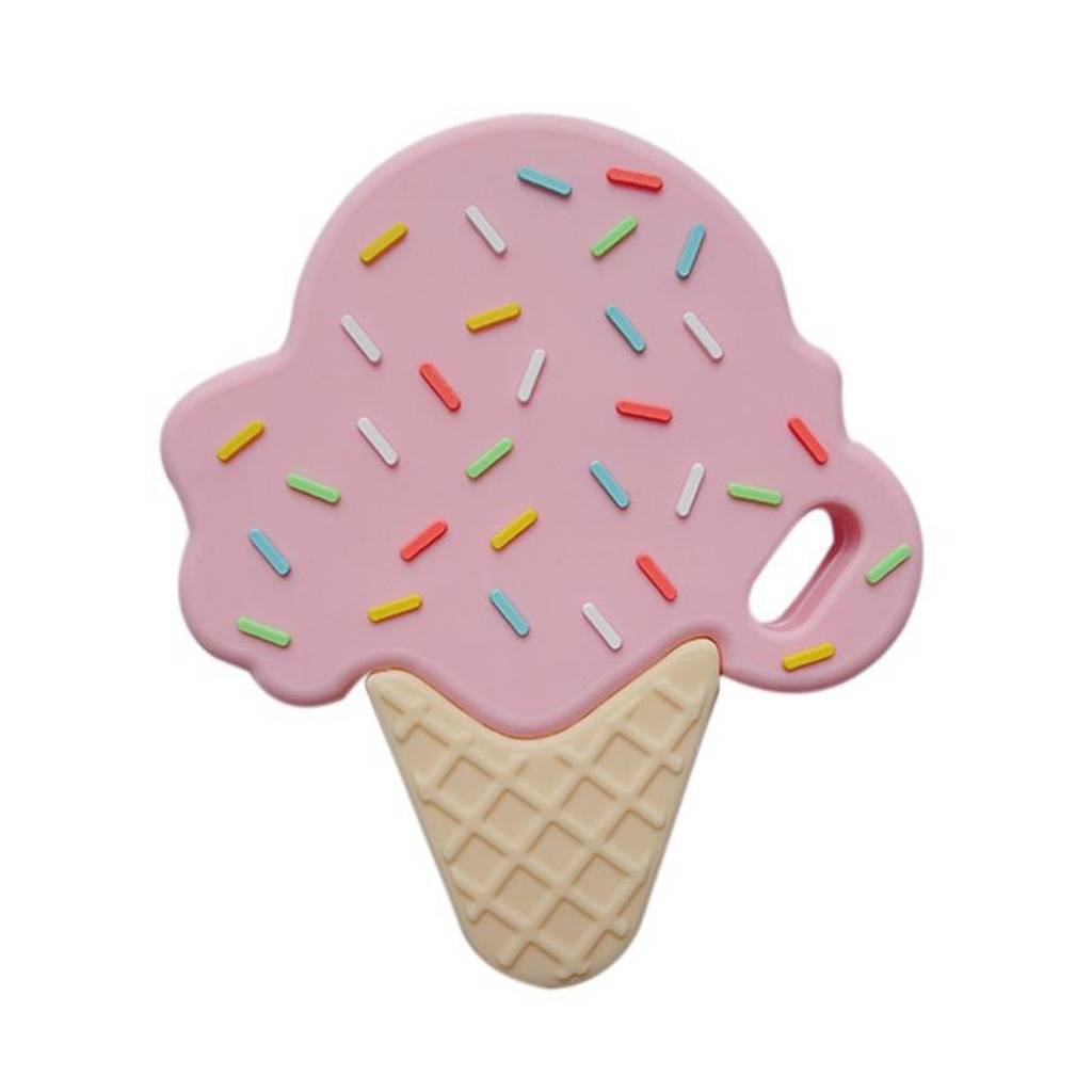 Ice Cream Cone With Sprinkles Silicone Teether