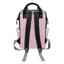 Load image into Gallery viewer, Personalized Pink Elephant Birth Stat Multi-Function Diaper Bag