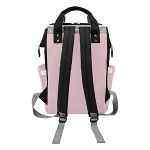 Personalized Pink Elephant Birth Stat Multi-Function Diaper Bag