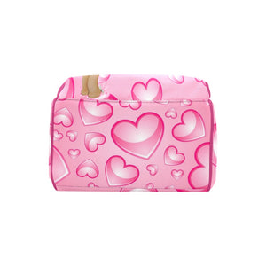 Pretty Pink Princess Hearts Personalized Multi-Function Diaper Bag