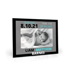 Load image into Gallery viewer, Personalized Birth Stat Glass Cutting Boards