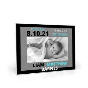 Personalized Birth Stat Glass Cutting Boards