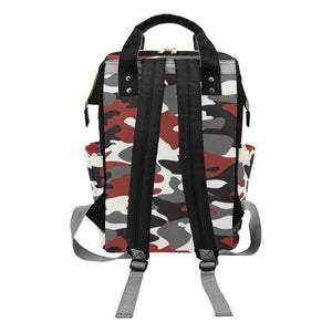 Red Camouflage Personalized  Multi-Function Diaper Bag