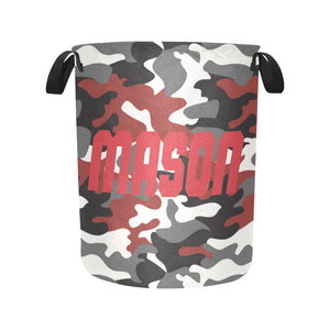 Red Camouflage Personalized Laundry Hamper