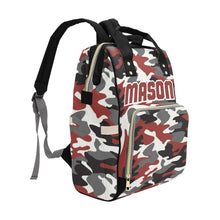 Load image into Gallery viewer, Red Camouflage Personalized  Multi-Function Diaper Bag