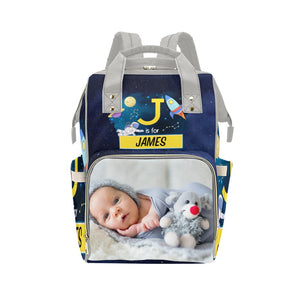 Navy Blue Space Personalized Multi-Function Diaper Bag
