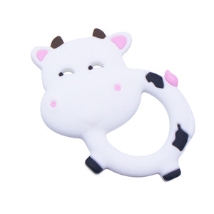 Silicone Cow Teether-White